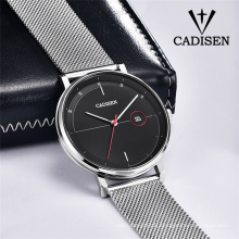 CADISEN 2036 Top Brand Simple Men's Watch Luxury Quartz Grid Steel Belt Waterproof Sports Watch Relogio Masculino